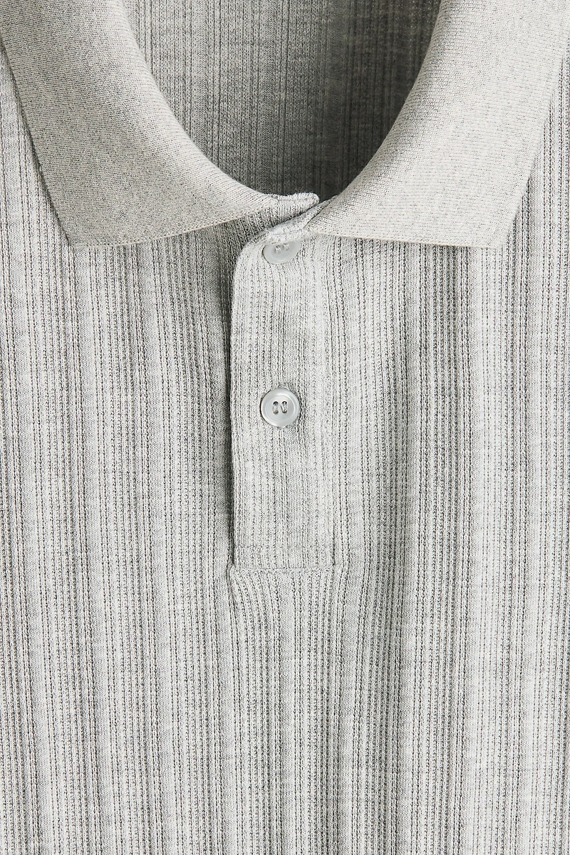 Slim-Fit Textured Jersey Polo Shirt