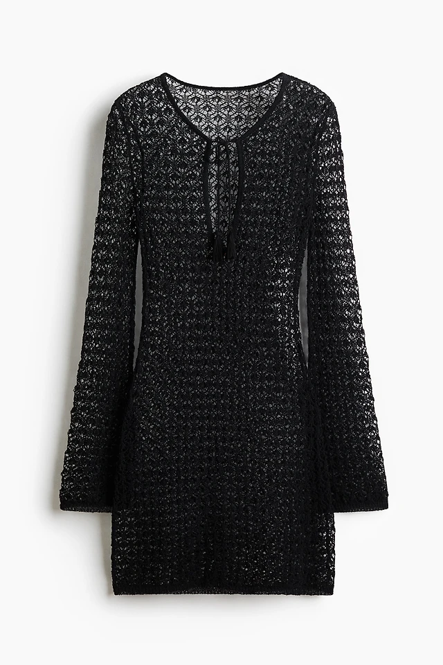H&M Crochet-look Knit Dress | Arden Fair H&M Crochet-look Knit Dress | Arden Fair