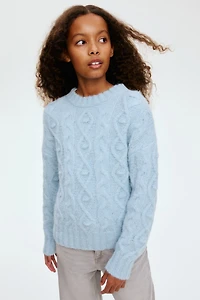 Chandail en tricot torsadé ample