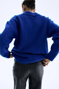 Fine-knit Collared Sweater