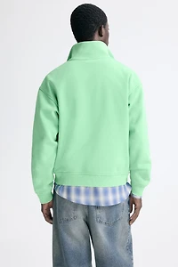 Loose-Fit Boxy Sweatshirt Jacket