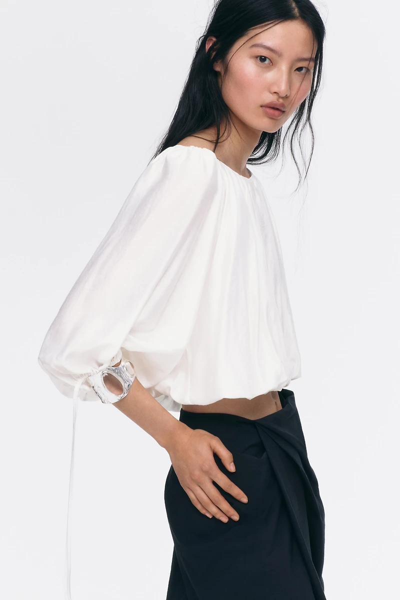 Oversized Tie-Detail Blouse