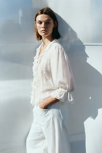 Lace-Trimmed Blouse