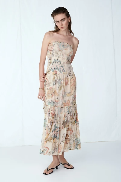 Robe bandeau smockée