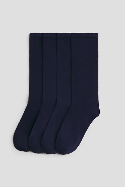 Lot de 4 paires chaussettes scolaires montantes