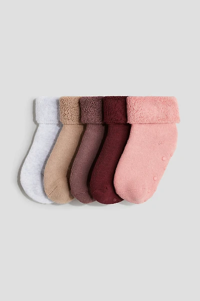 5-pack Non-slip Terry Socks