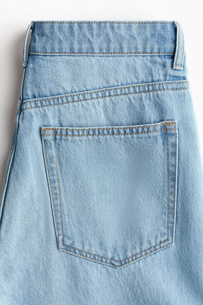 Straight High Waist Scarf-Detail Jeans