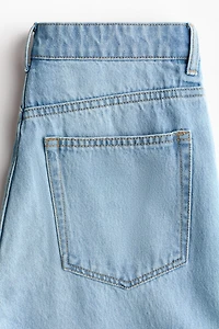Straight High Waist Scarf-Detail Jeans