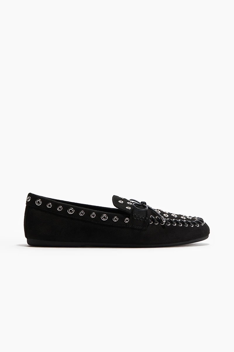 Grommet-Embellished Loafers