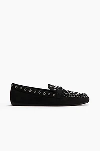 Grommet-Embellished Loafers