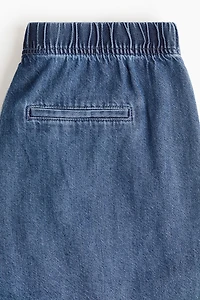 Short en denim avec taille élastique