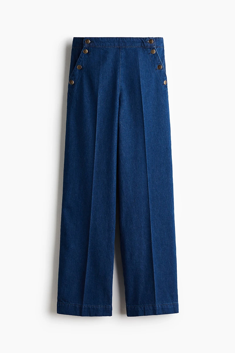 Pantalon à boutons en denim