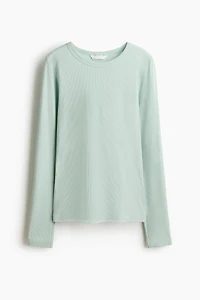 Ribbed Cotton-Blend Top