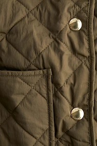 Quilted Jacket with Corduroy Collar
