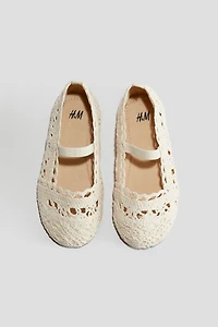 Crochet-Look Ballet Flats