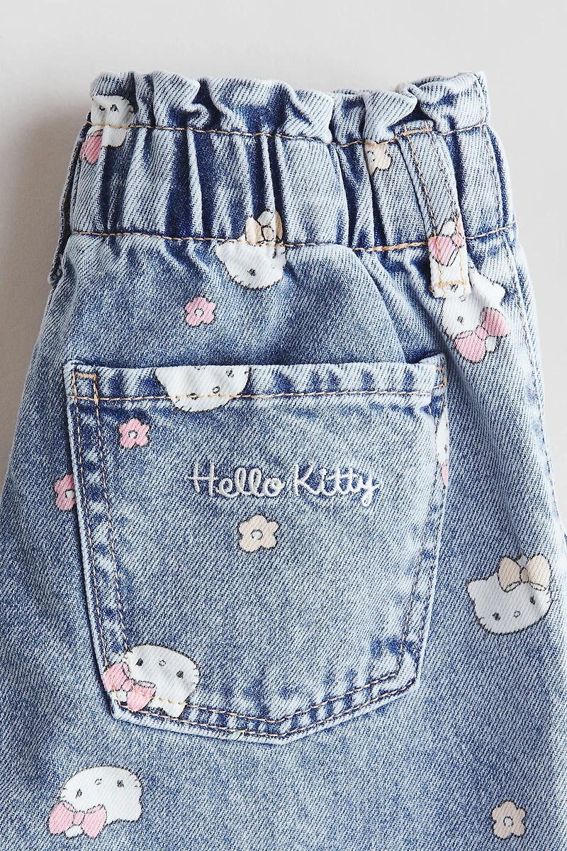 Wide-Leg Jeans with Motif