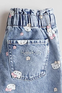 Wide-Leg Jeans with Motif