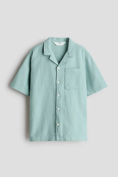 Chemise en mousseline à col cubain