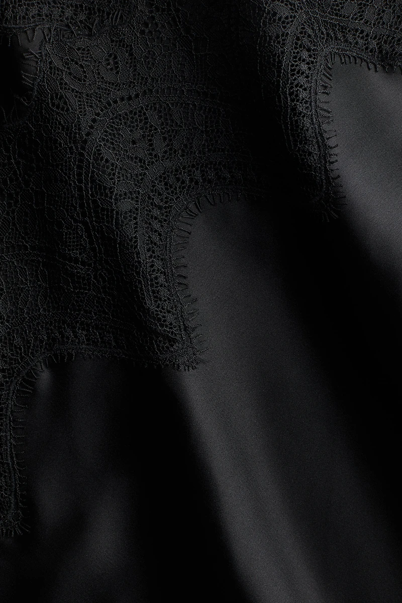 Lace-Trimmed Satin Camisole Top