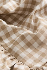 Ruffle-Trimmed Cotton Pillowcase