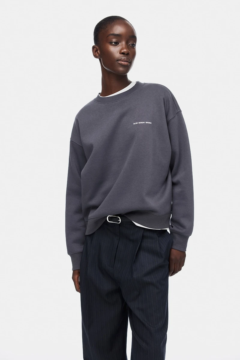 Sweatshirt with Text Motif