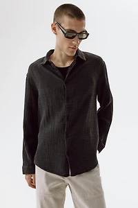 Regular-Fit Cotton Muslin Shirt