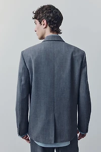 Veste à fermeture droite en laine mélangée