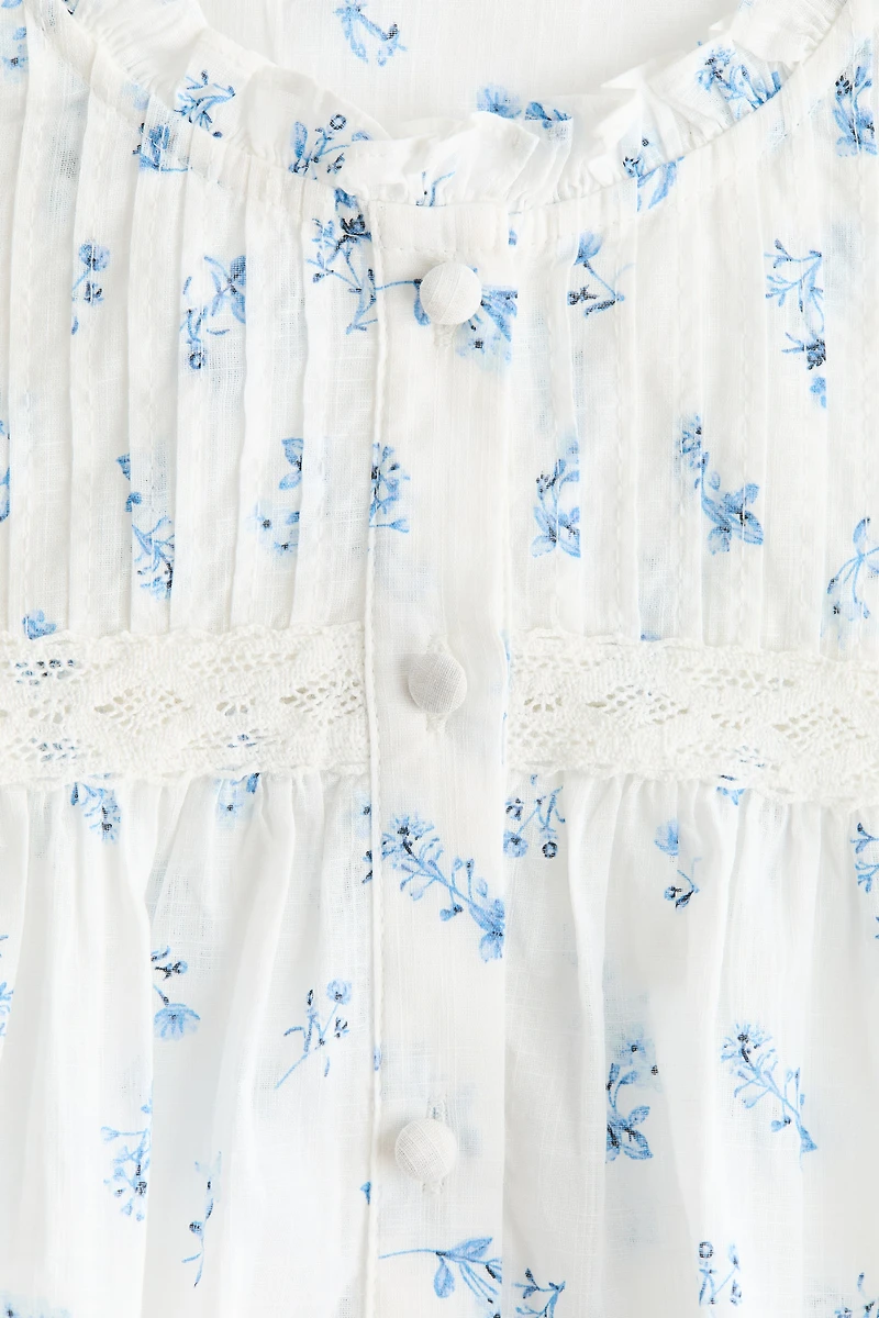 Blouse en coton avec plis nervure