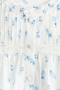 Blouse en coton avec plis nervure