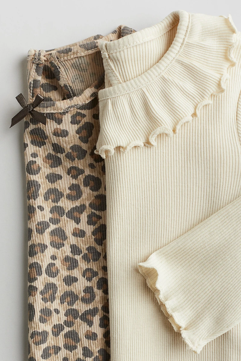 2-pack Ribbed Jersey Tops