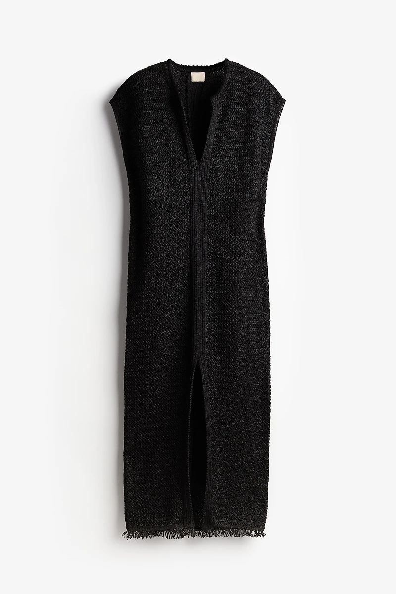 Raffia-look Kaftan Dress