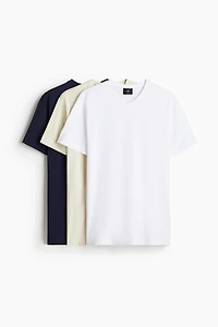 Lot de 3 T-shirts près du corps à encolure en V
