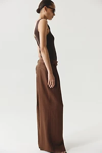 Wide-Leg Pants with Belt