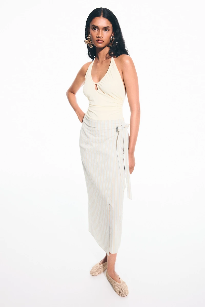 Draped Halterneck Bodysuit