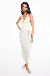 Draped Halterneck Bodysuit