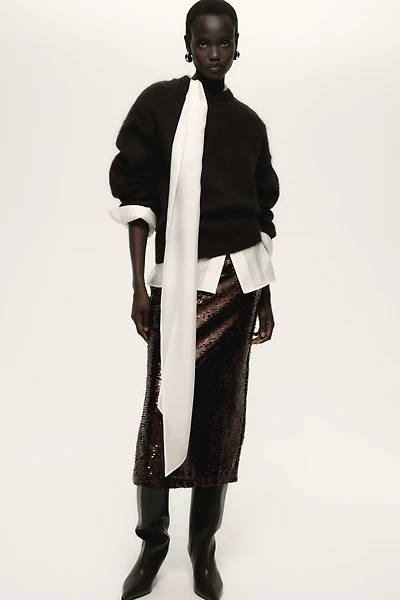 Jupe midi à sequins