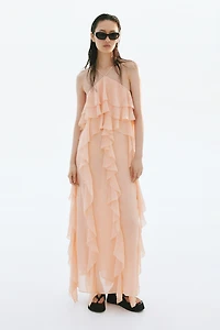 Flounced Chiffon Dress
