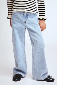 Jean à jambes larges avec motifs