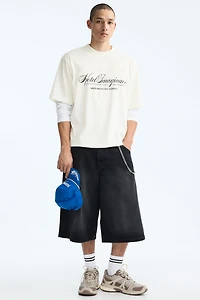 Oversized Printed Mesh T-Shirt