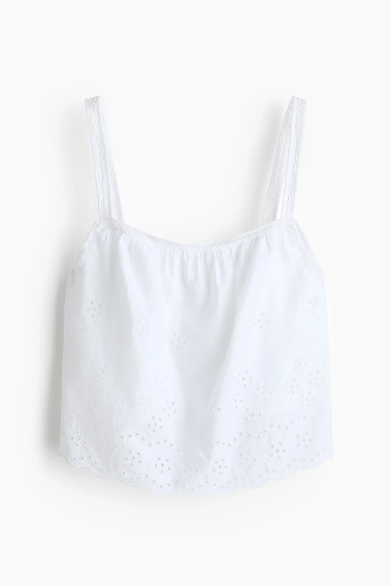 Cotton Top with Eyelet Embroidery
