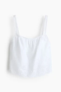 Cotton Top with Eyelet Embroidery
