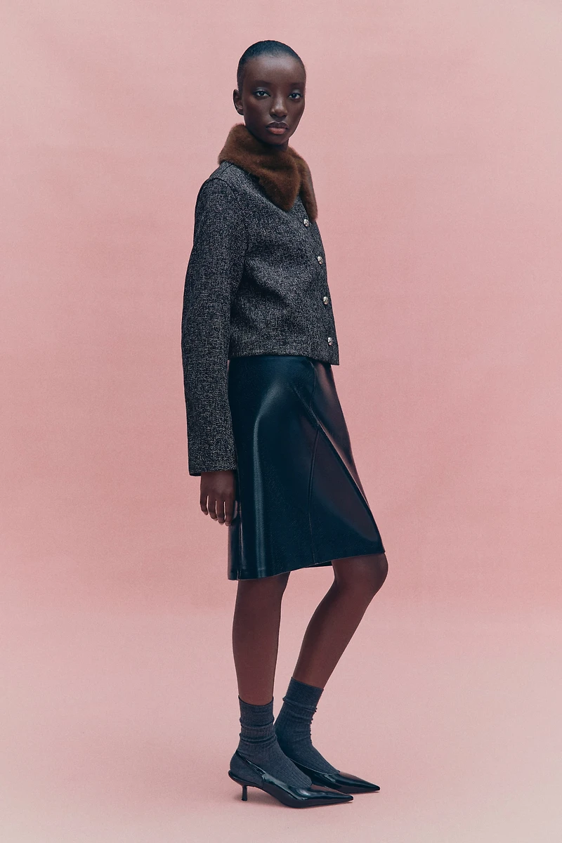 Bouclé Jacket with Collar