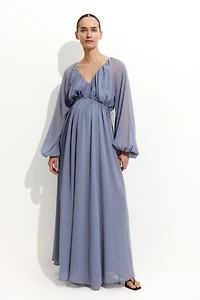MAMA Balloon-Sleeved Maxi Dress