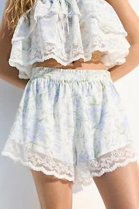 Lace-Trimmed Ultra High Pull-On Shorts