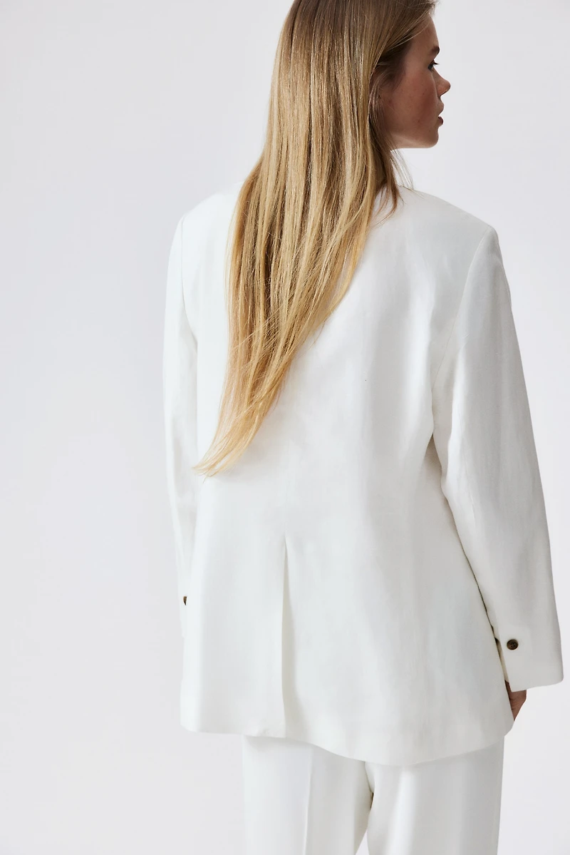 Linen-Blend Blazer