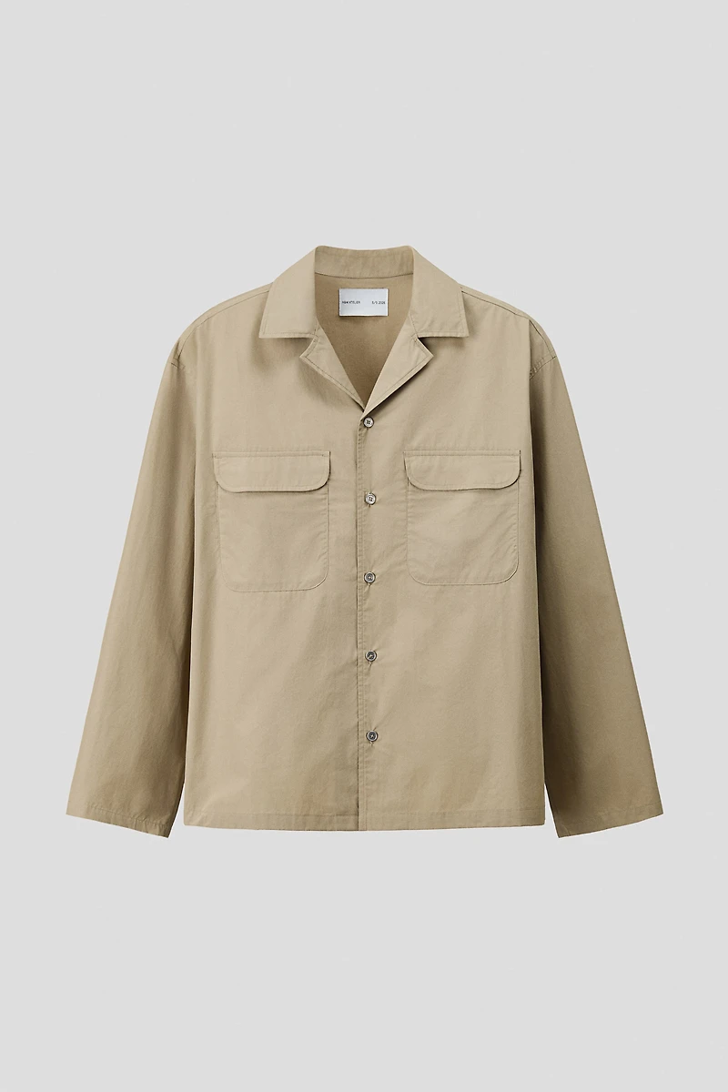 Chemise ample en coton avec col cubain