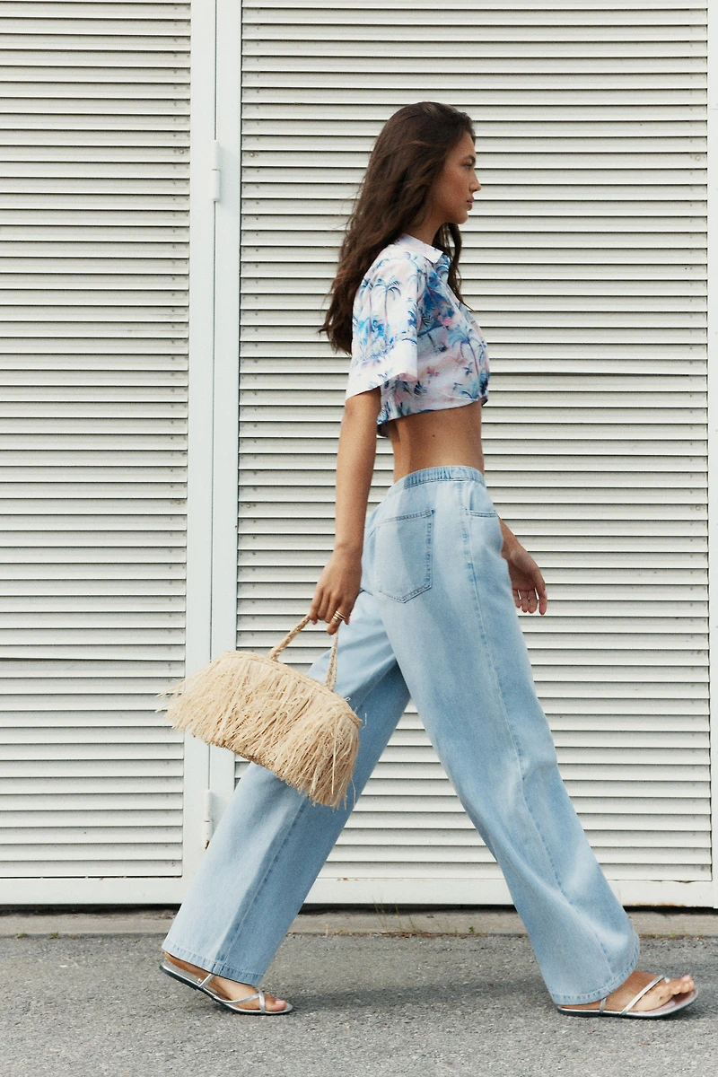 Denim Drawstring Pants