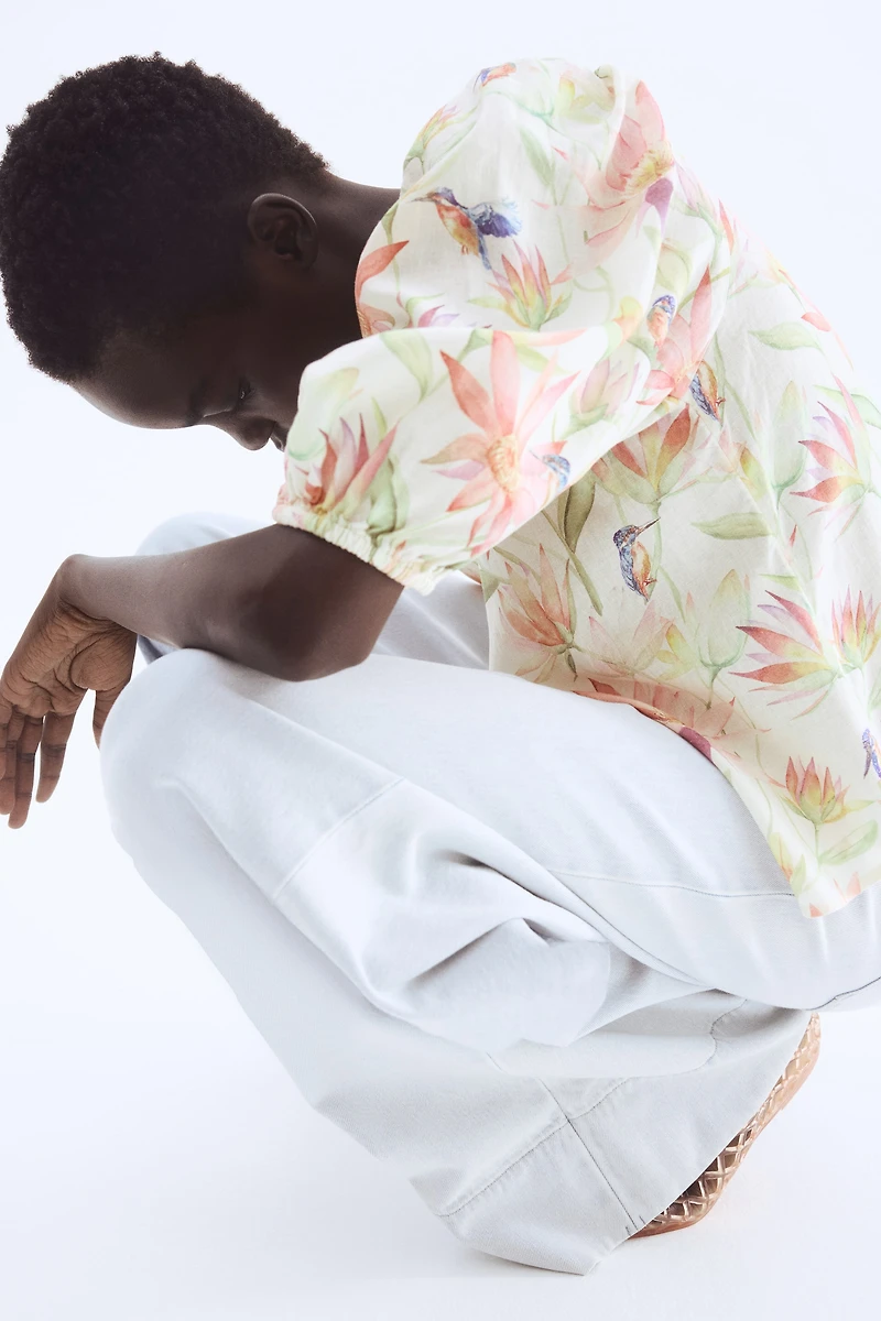 Blouse en lin mélangé