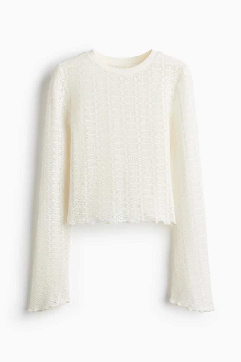 Haut en tricot façon dentelle