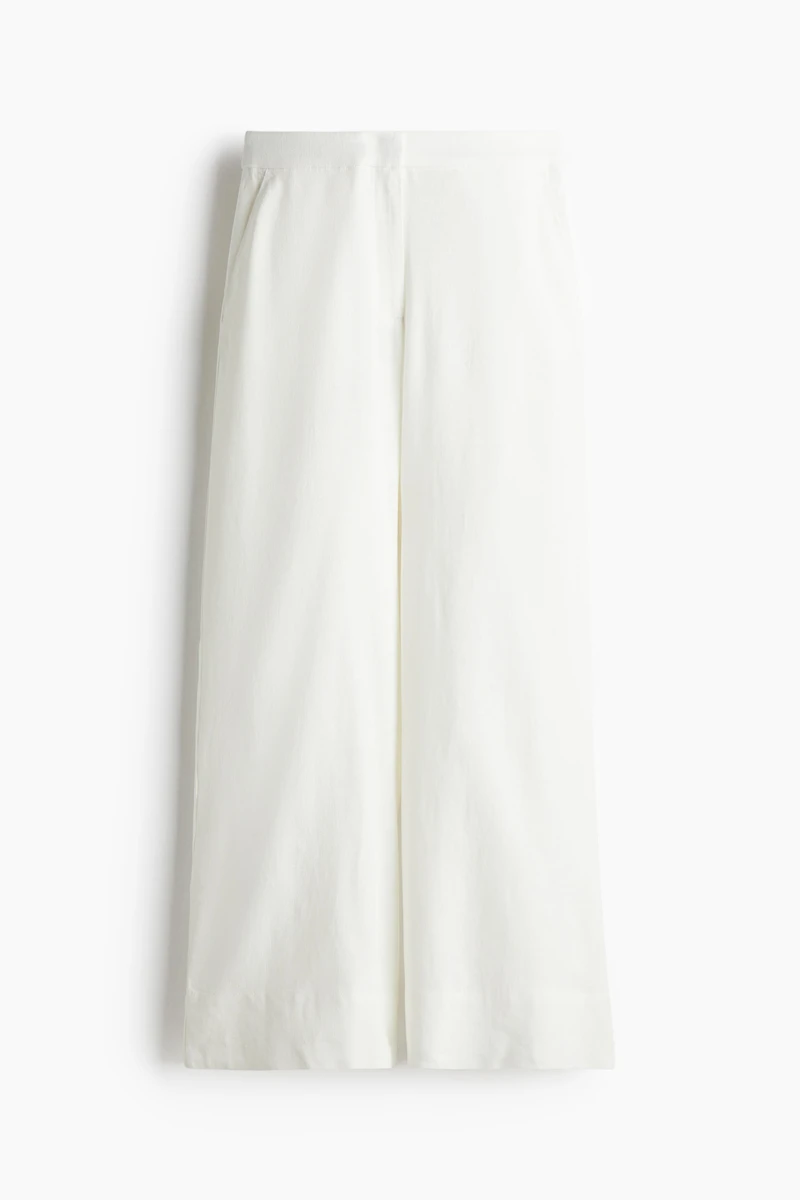 Pantalon large en lin mélangé